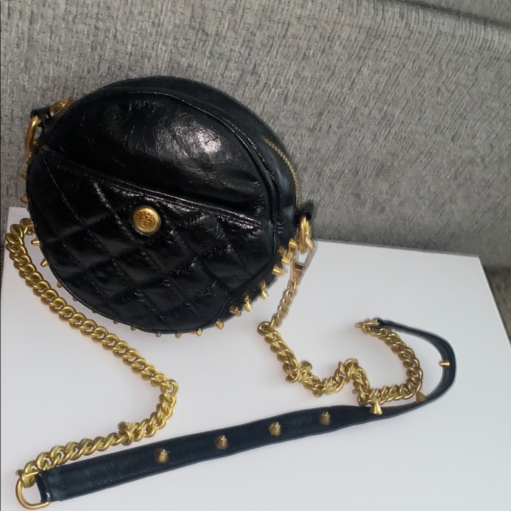 Rebecca Minkoff Black and Gold Quilted Crossbody Bag